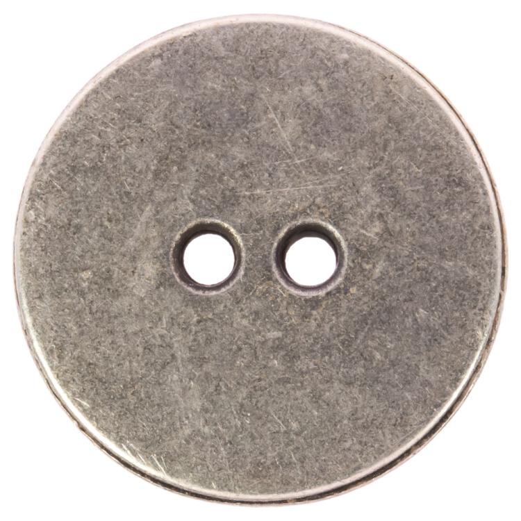 Maritimer Knopf aus Metall in Altsilber 15mm