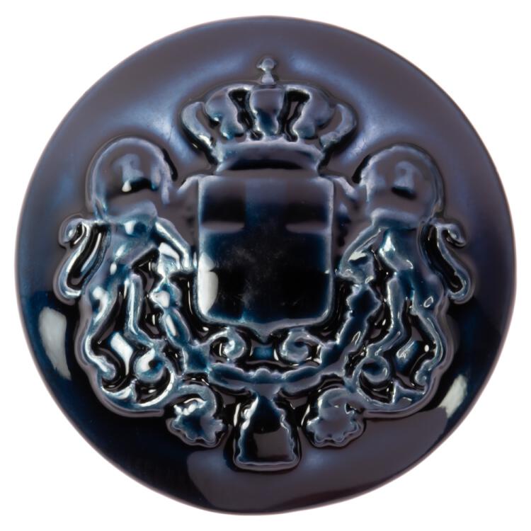 Wappenknopf aus Metall in Marineblau