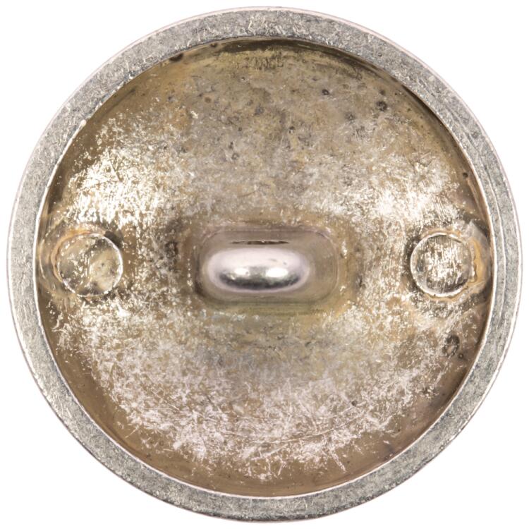 Wappenknopf aus Metall in Silber royalblau emailliert 15mm