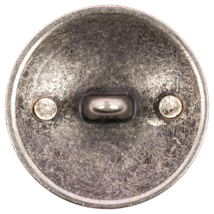 Metallischer Wappenknopf in Altsilber 15mm