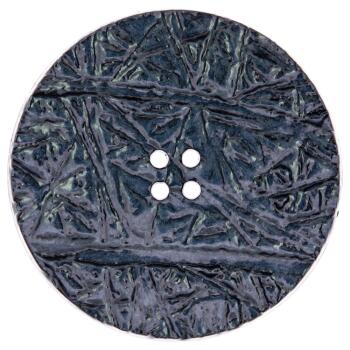Kunststoffknopf mit Fasermuster auf der Vorderseite in Graublau