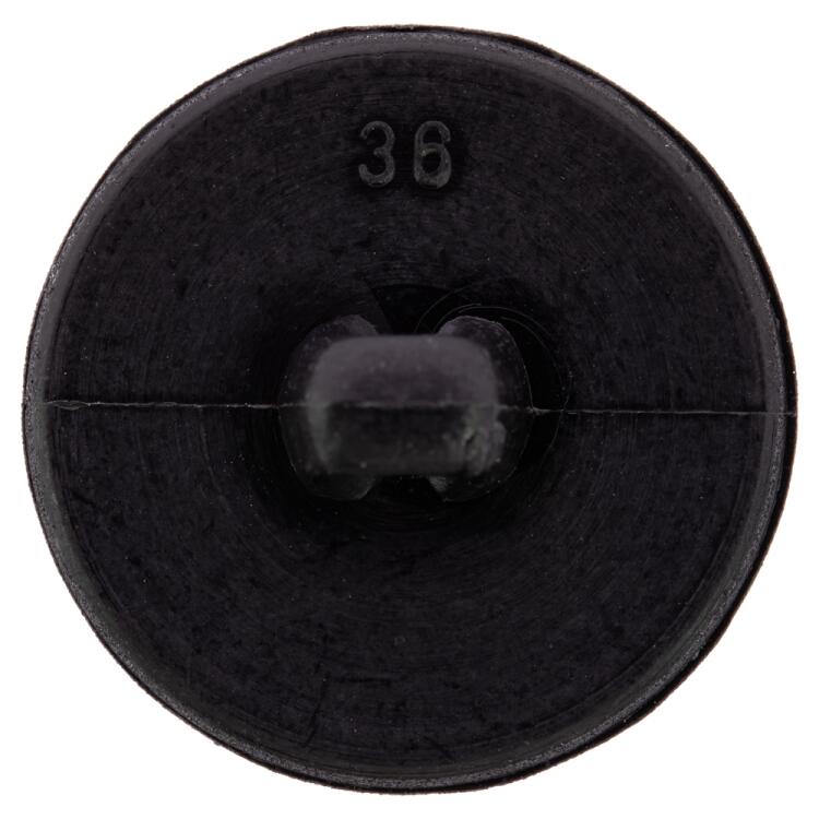 Smoking-Knopf aus Kunststoff mit samtähnlicher Spezialoberfläche in Schwarz matt 23mm