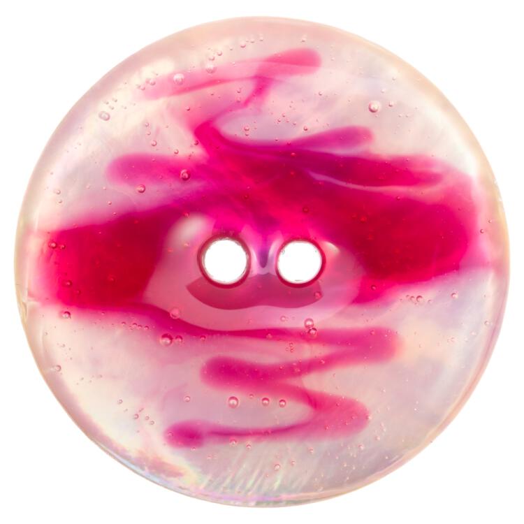 Perlmuttknopf zweischichtig überzogen in Hellrosa und Pink 28mm