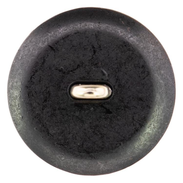 Metallknopf in Schwarz mit Wappen-Einsatz in Icegold 15mm