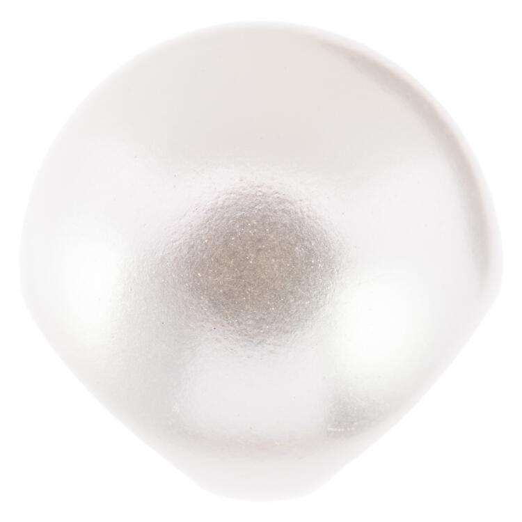 Kunststoffknopf Perle in Perlmuttweiß glänzend