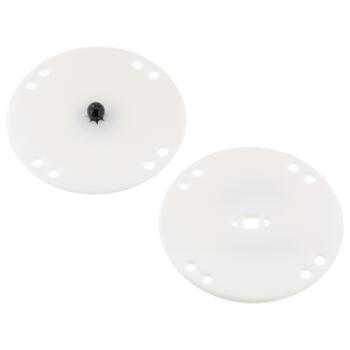 Druckknopf aus Kunststoff in Weiß mit schwarzem Pin, SlimLine extra leicht