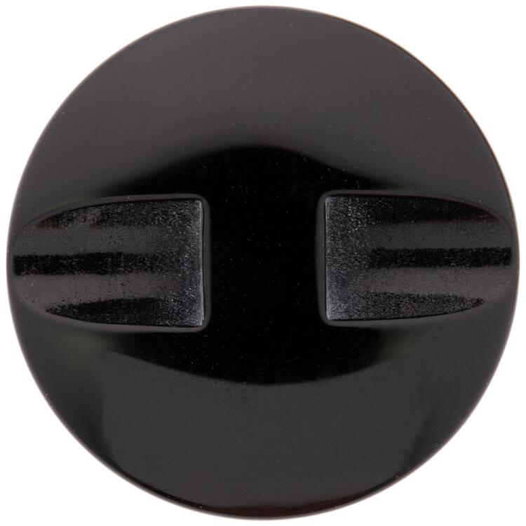 Kunststoffknopf in modernem Design in Schwarz-Weiß mit Softtouch-Schicht 28mm