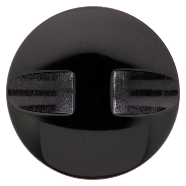 Kunststoffknopf in modernem Design in Schwarz-Marineblau mit Softtouch-Schicht 15mm