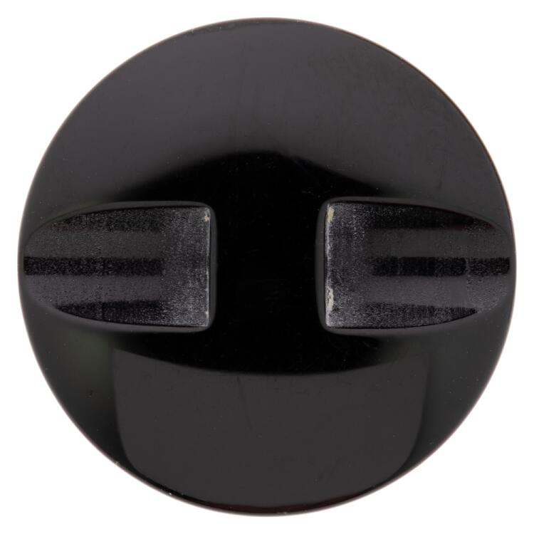 Kunststoffknopf in modernem Design in Schwarz-Marineblau mit Softtouch-Schicht 28mm