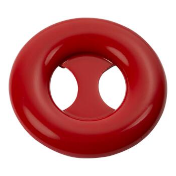 Metallknopf rot lackiert mit zwei ovalen...