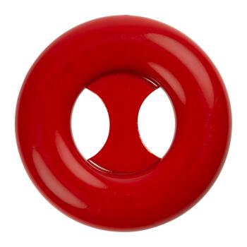 Metallknopf rot lackiert mit zwei ovalen Großlöchern