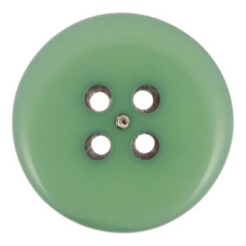 Kunststoffknopf grün glitzernd mit silberner Vierloch-Einlage