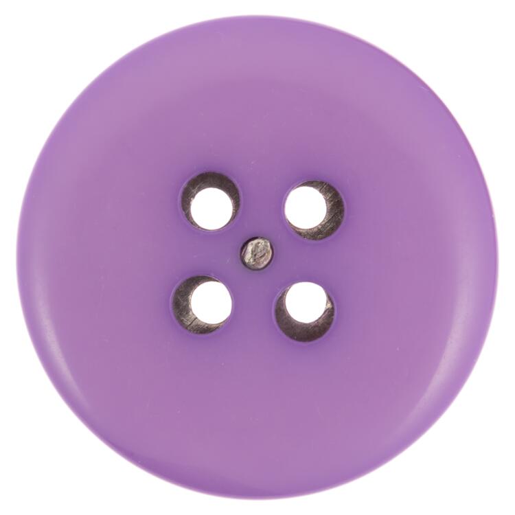 Kunststoffknopf lila glitzernd mit silberner Vierloch-Einlage 25mm