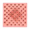 Kunststoffknopf in Pyramidenform transparent-rosa mit glitzernden Punkten und Metallöse