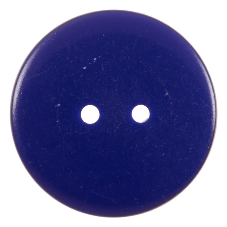 Kunststoffknopf in Perlmuttoptik Blau, Rand und Ösen gold gefärbt 23mm