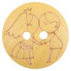 Kinderknopf aus Holz mit feiner Lasergravur Prinzessin und Prinz