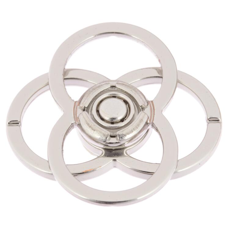 Eleganter Druckknopf in schlichtem Design aus Metall in Silber 23mm