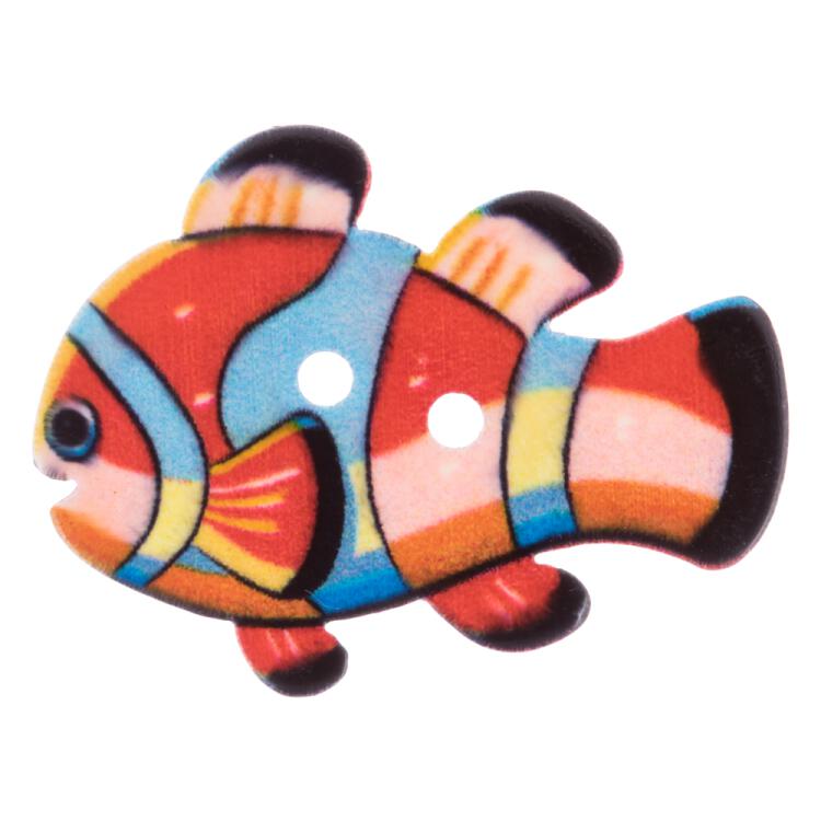 Kinderknopf - Clownfisch in Rot-Blau 28mm