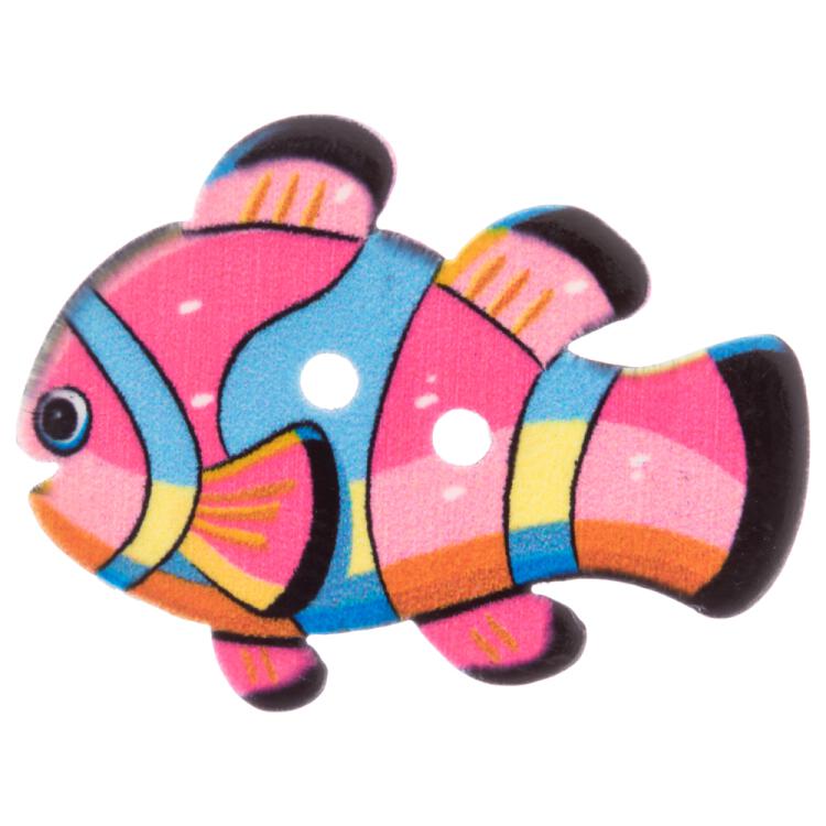Kinderknopf - Clownfisch in Pink-Blau