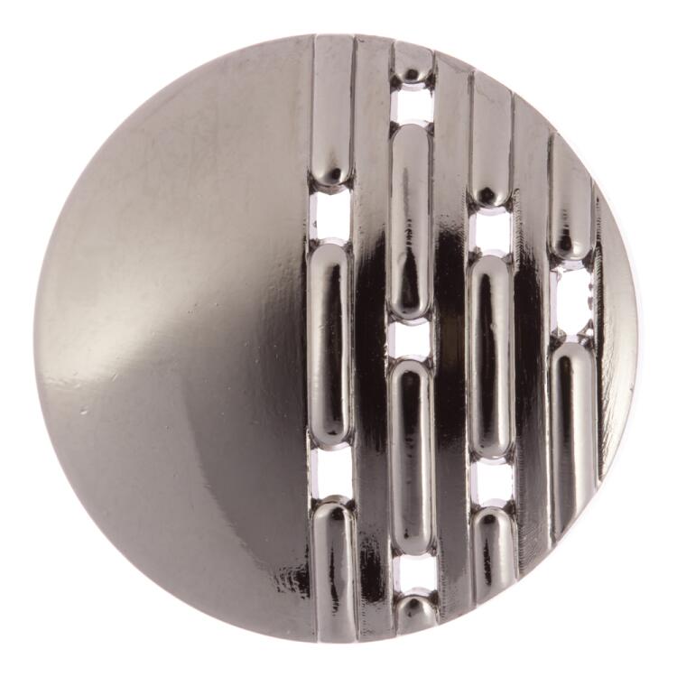 Designerknopf aus Metall in Anthrazitschwarz mit Durchbruchmuster 23mm