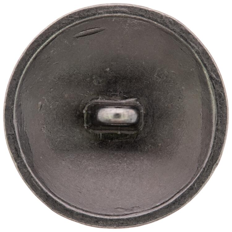 Wappenknopf aus Metall in Altsilber, mittig schwarz emailliert 28mm