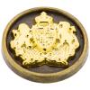Metallknopf in Messing mit Wappen-Einsatz in Gold
