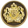 Metallknopf in Messing mit Wappen-Einsatz in Gold