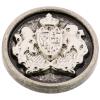 Metallknopf in Altsilber mit Wappen-Einsatz in Silber