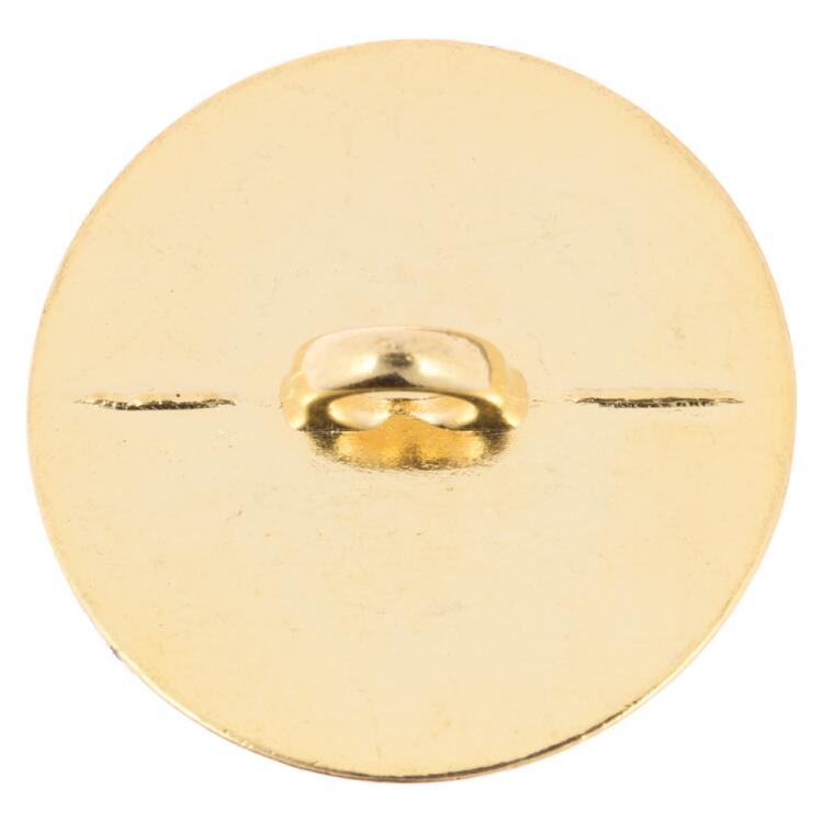 Maritimer Metallknopf in Schwarz-Gold  mit Anker-Motiv 15mm