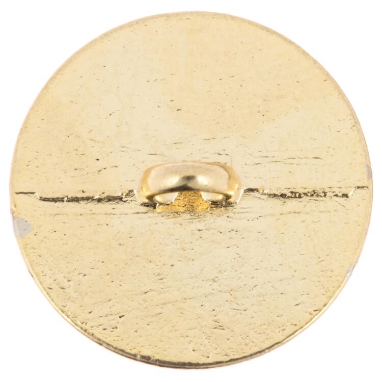 Goldener Metallknopf mit schwarzer Füllung und Anker-Motiv 15mm
