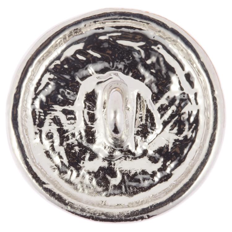 Metallknopf in Silber mit Karomuster, überzogen mit transparenter Emaille in Weinrot 15mm