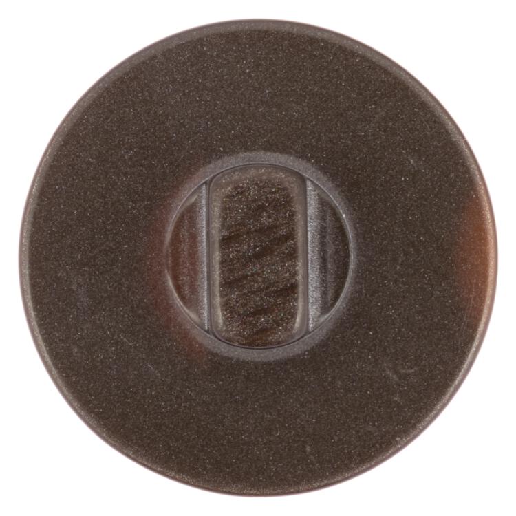 Designerknopf aus Kunststoff in Perlmuttoptik Braun mit Streifen in Dunkelbraun 25mm
