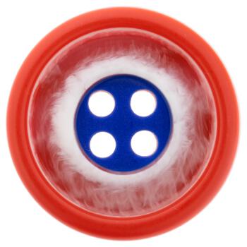 Maritimer Knopf aus Kunststoff in Blau-Rot