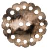 Kunststoffknopf in Perlmuttoptik mit Zierrand und schönem Farbverlauf in Grau
