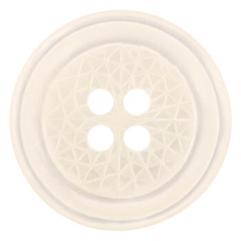 Kunststoffknopf mit geometrischer Lasergravur, Perlmuttimitat Mother of Perl in Weiß