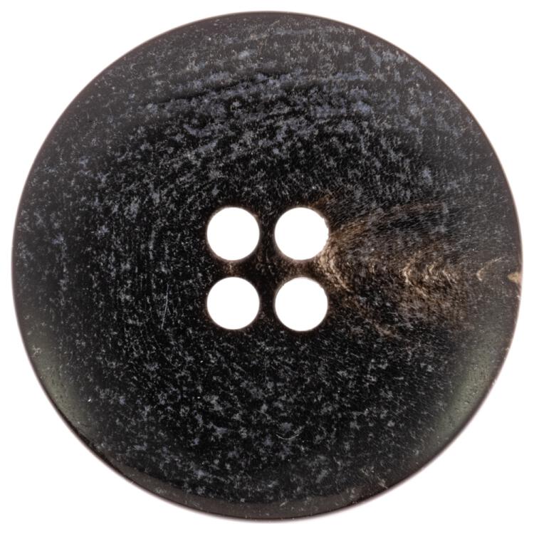 Moderner Hornknopf in Schwarz mit schöner Maserung, leicht geschüsselt 15mm