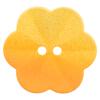 Blumenförmiger Kunststoffknopf in Veloursoptik gelb-orange