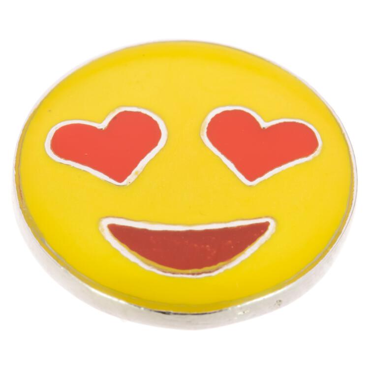 Smiley-Knopf (Emoji/Emoticon) - lächelndes Gesicht mit herzförmigen Augen- in love