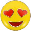 Smiley-Knopf (Emoji/Emoticon) - lächelndes Gesicht mit herzförmigen Augen- "in love"