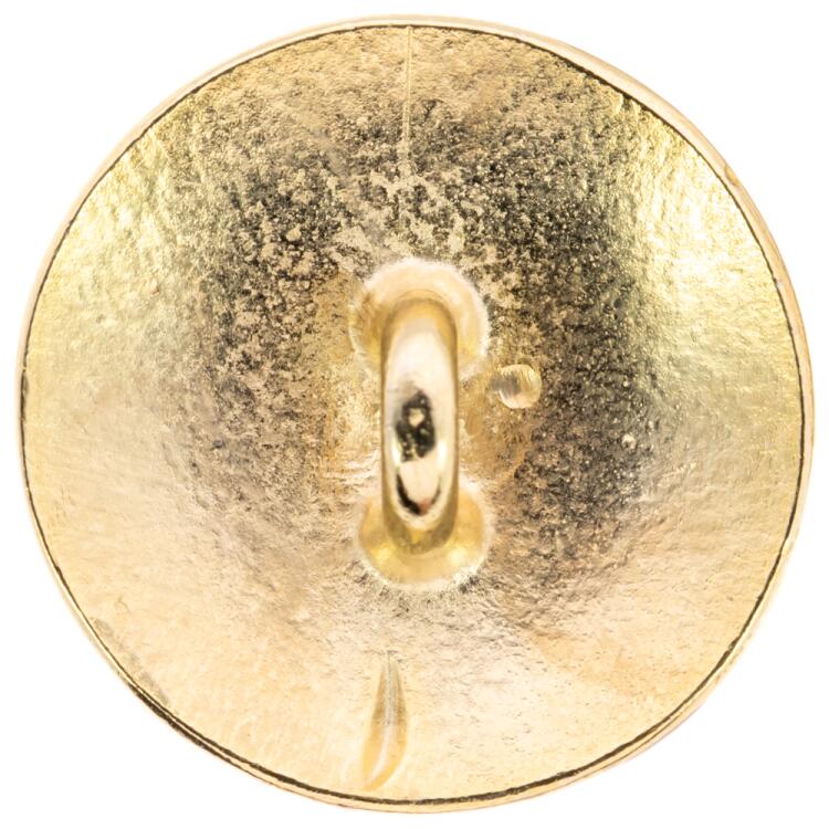 Metallknopf in Schwarz mit mexikanischem Totenkopf in Gold mit Swarovski-Augen 20mm