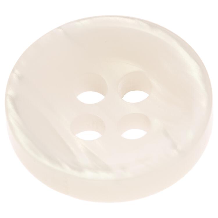 Hemdenknopf aus hochwertigem Kunststoff in Perlmuttoptik Weiß 10mm