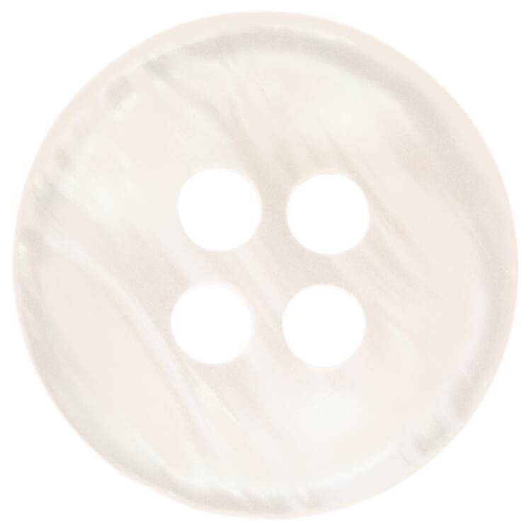 Hemdenknopf aus hochwertigem Kunststoff in Perlmuttoptik Weiß 11mm