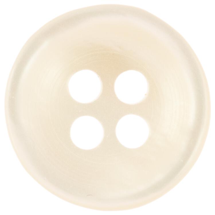 Hemdenknopf aus hochwertigem Kunststoff in Perlmuttoptik Cremeweiß 9mm
