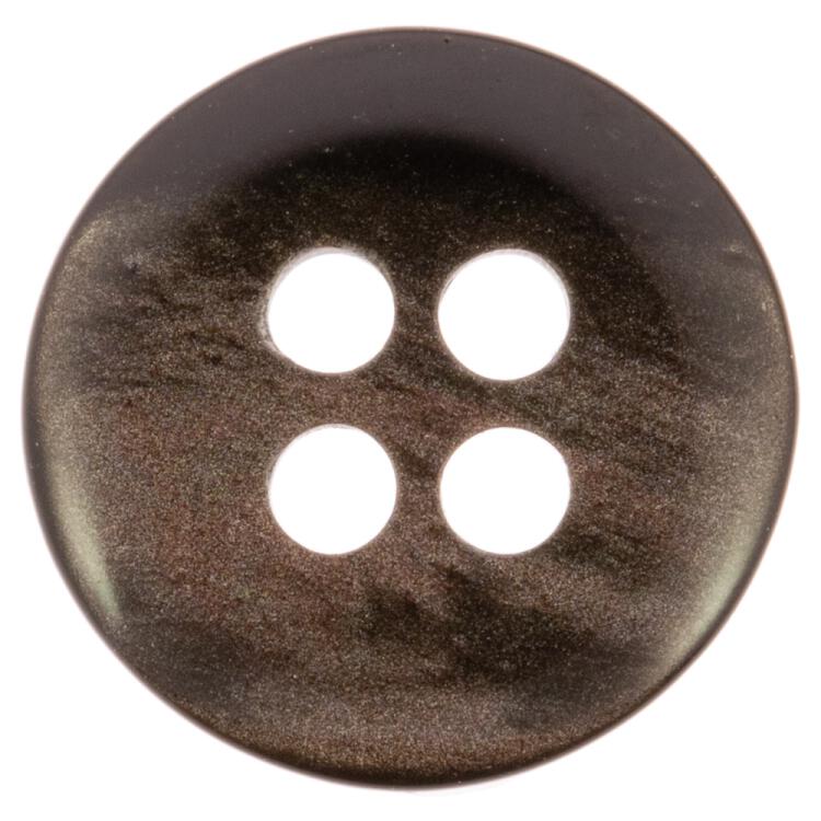 Hemdenknopf aus hochwertigem Kunststoff in Perlmuttoptik Braun 9mm