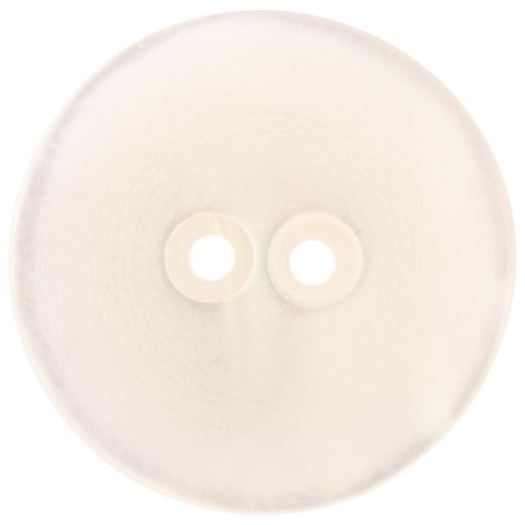 Edler Kunststoffknopf in Perlmuttoptik Weiß matt mit versenkten Löchern 18mm