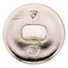 Klassischer Blusenknopf aus Kunststoff in Perlmuttweiß mit Silberrand