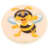 Kinderknopf - süße Biene auf Aprikosenhintergrund