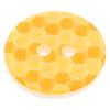 Kinderknopf aus Kunststoff mit Bienenwabenmotiv in Gelb-Orange