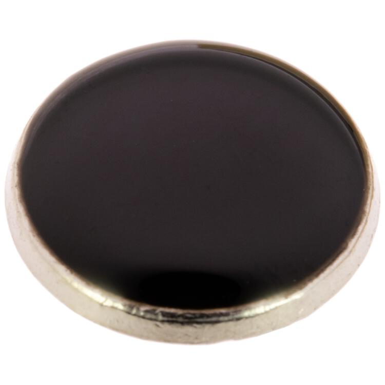 Blusenknopf aus Metall in Silber mit schwarzem Kern