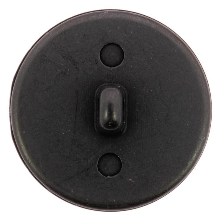Edler Wappenknopf - schwarze Metallfassung mit Kunststoffeinlage in Royalblau 15mm